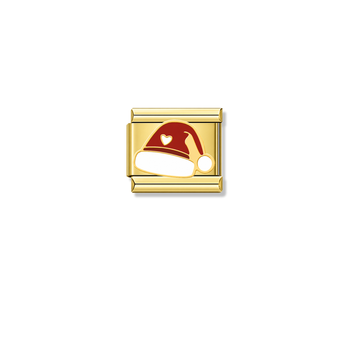 Santa Hat Love – gold Italian charm by Italycharm