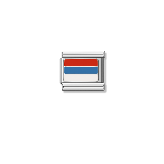 Serbia Flag – silver Italian charm by Italycharm