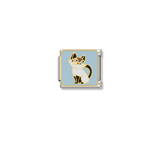 Siamese Cat – silver Italian charm by Italycharm