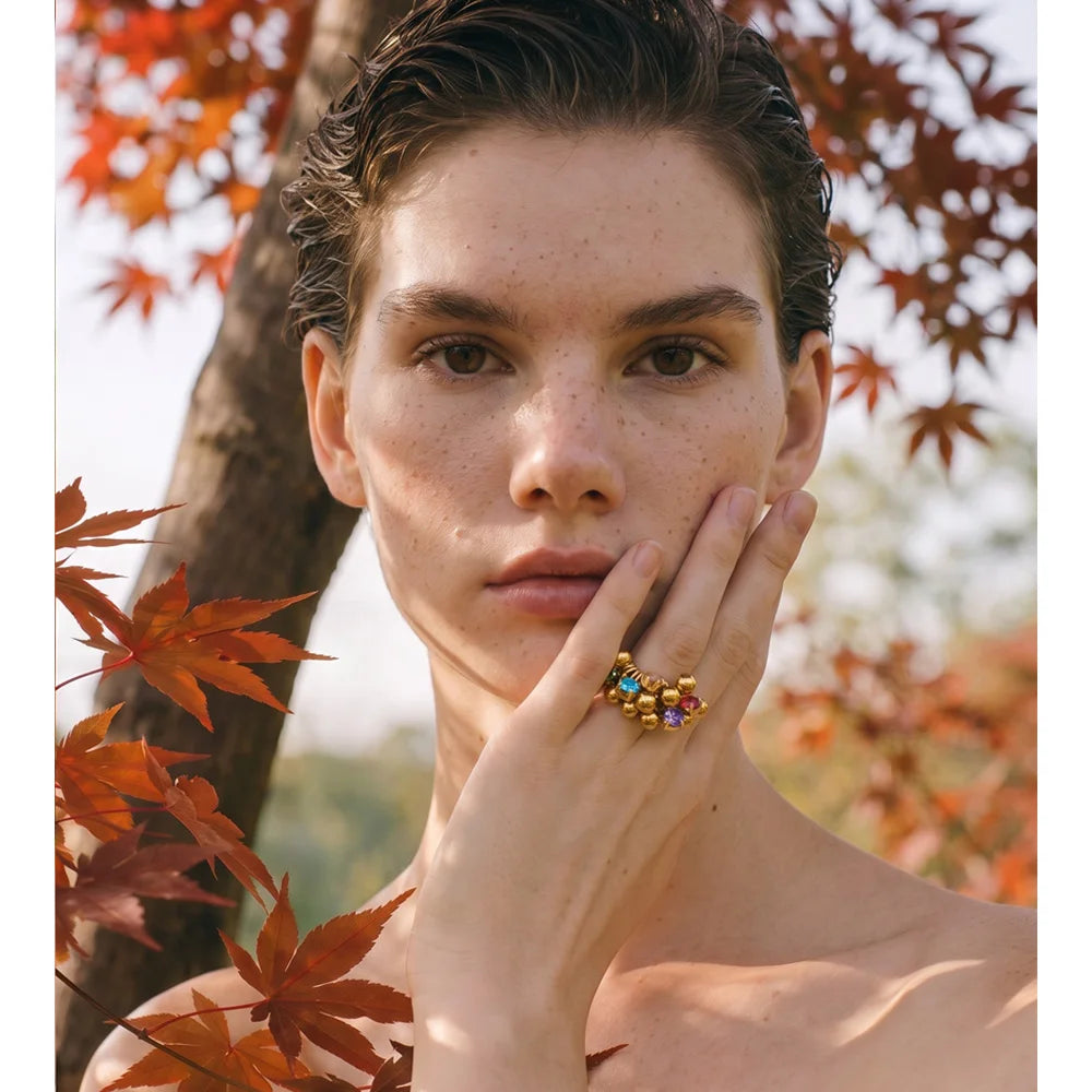 Confetti Gemstone Cluster Ring