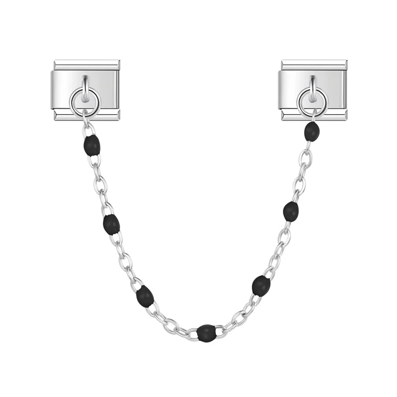 Midnight Bead with silver chain charm - Charmris