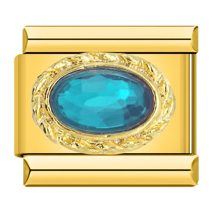 Royal Aquamarine Resin - Gold Charm - Charmris