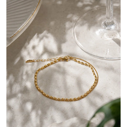 Coastal Double Beaded Anklet