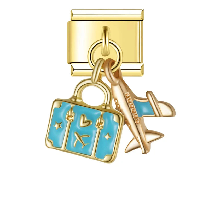 Travel Set – Gold Italian Pendant Charm - Charmris