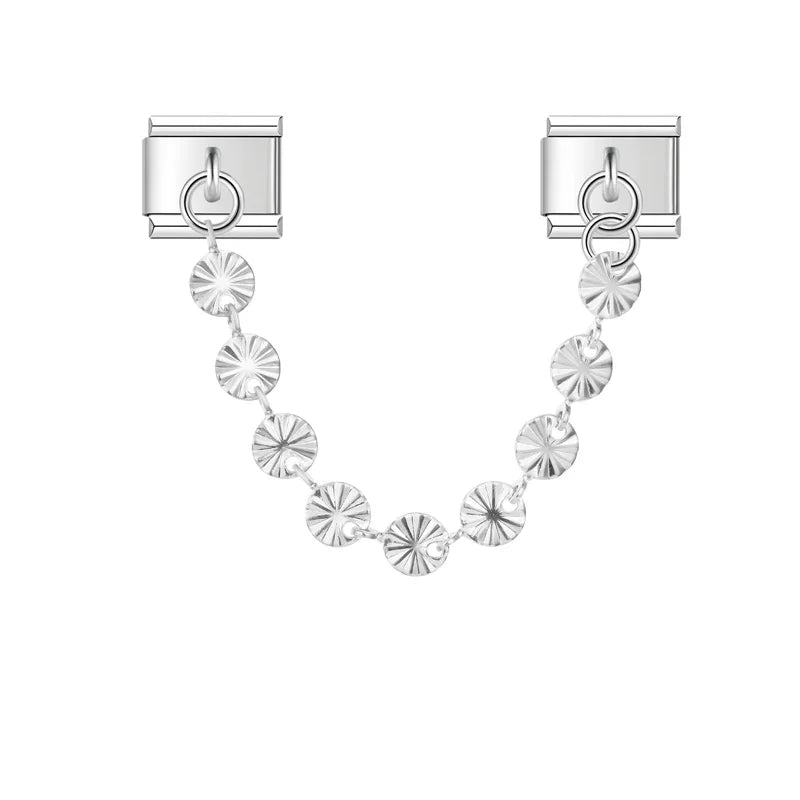 Sun Disc Chain Silver Charm - Charmris