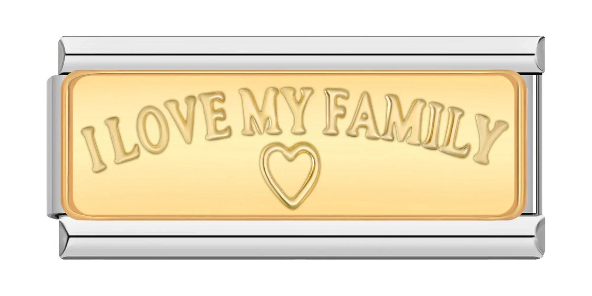 I LOVE MY FAMILY - Silver Bar Charm - Charmris