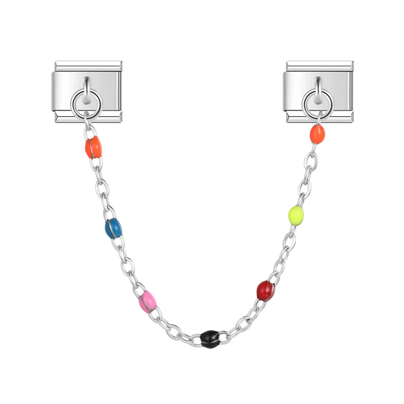 Rainbow Bead with silver chain charm - Charmris