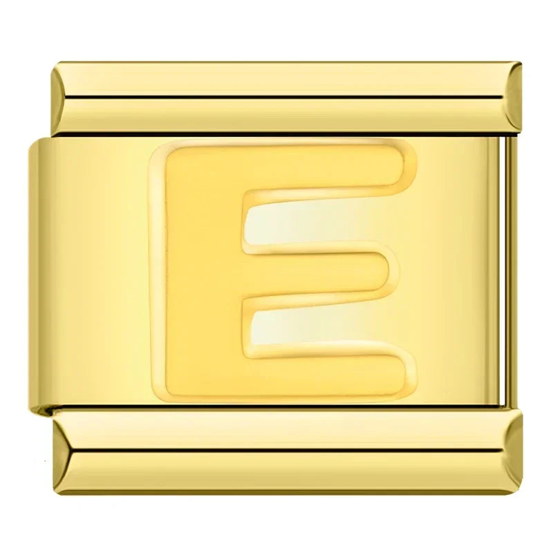 Golden Letter E - Gold Charm - Charmris
