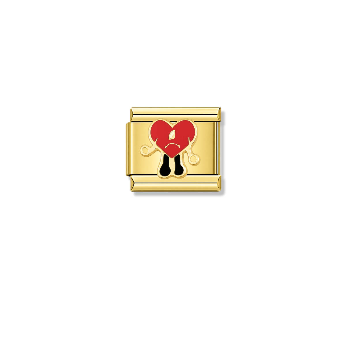 Sad Heart – gold Italian charm by Italycharm