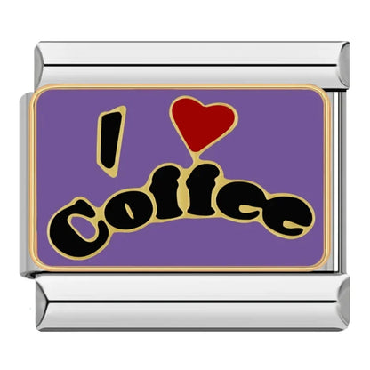 I Love Coffee - Silver Charm - Charmris