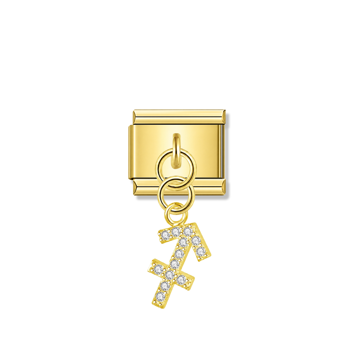 Sagittarius with CZ – Gold Italian Pendant Charm – Italian charm by Italycharm