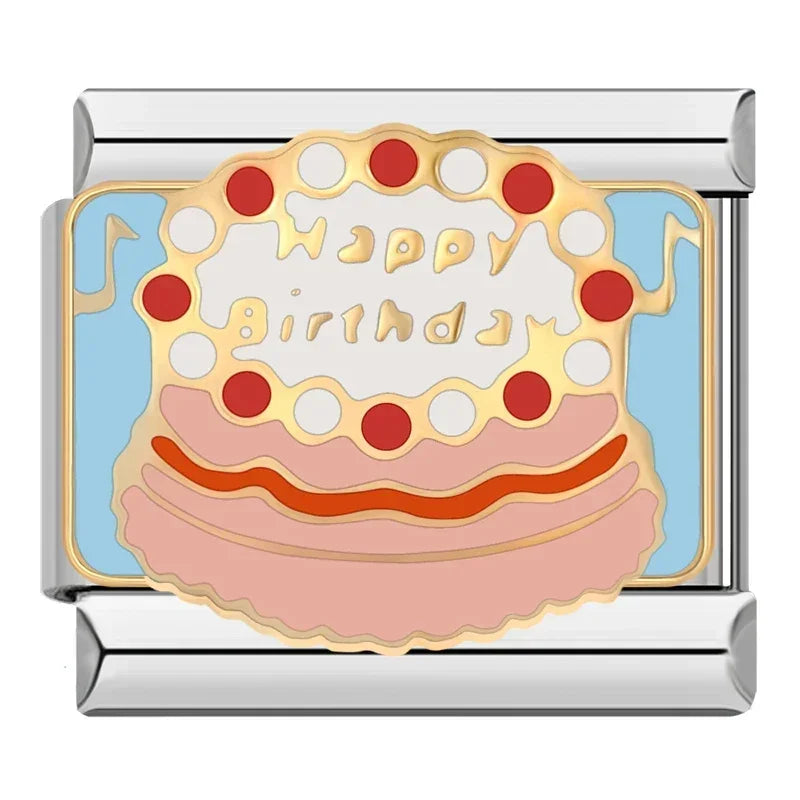 Happy Birthday Cake - Silver Charm - Charmris