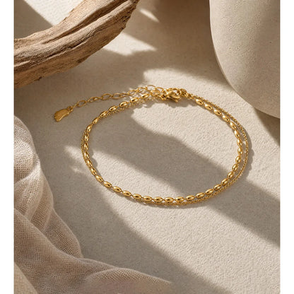 Coastal Double Beaded Anklet
