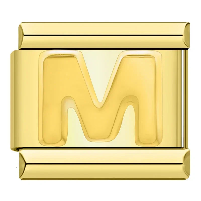 Golden Letter M - Gold Charm - Charmris