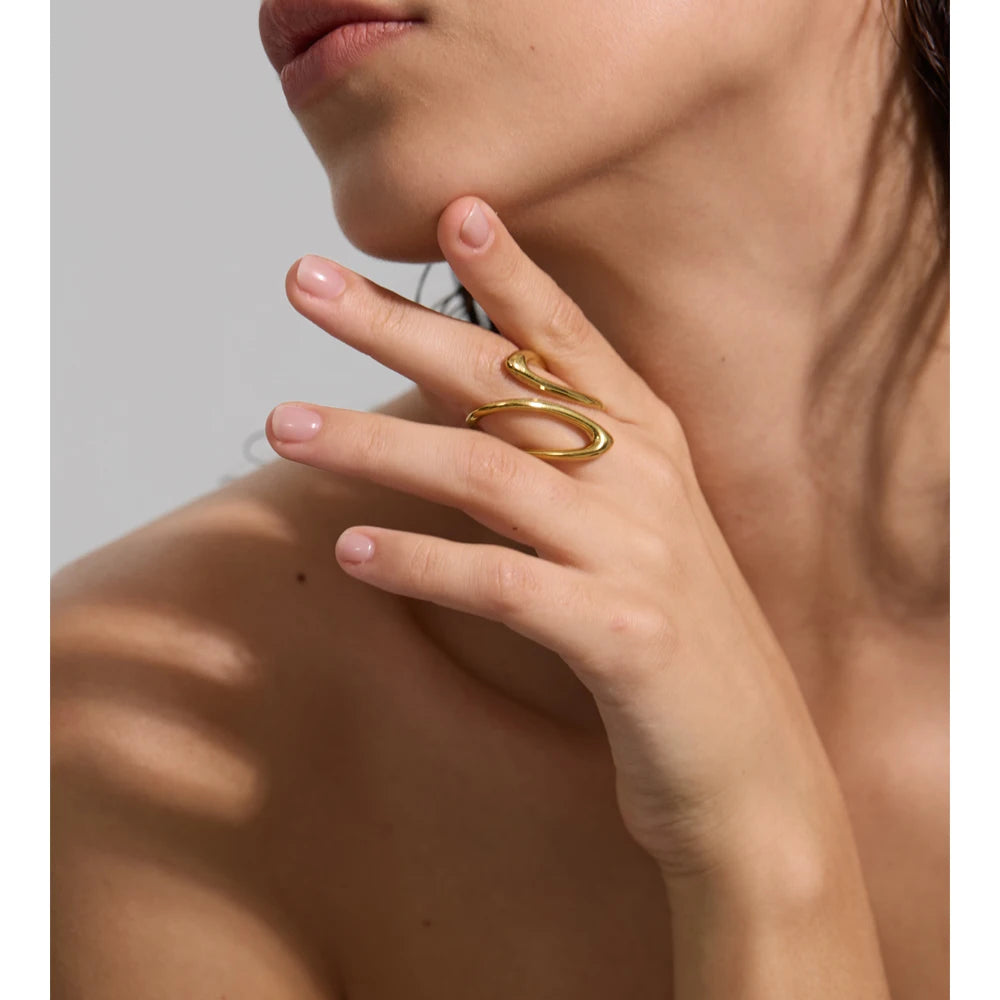 Ripple Interlaced Wave Ring