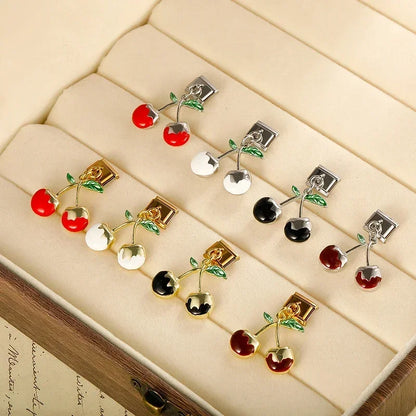 Scarlet Golden Cherry - Gold Pendant Charm - Charmris