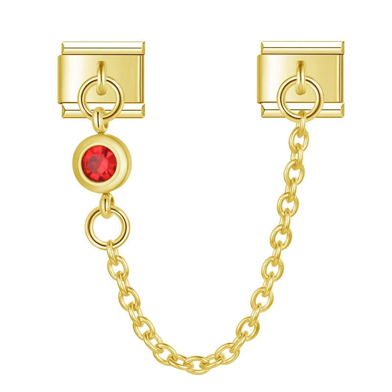 Passionate Love with CZ gold chain charm - Charmris