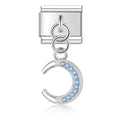 Crescent Moon with Blue Stones