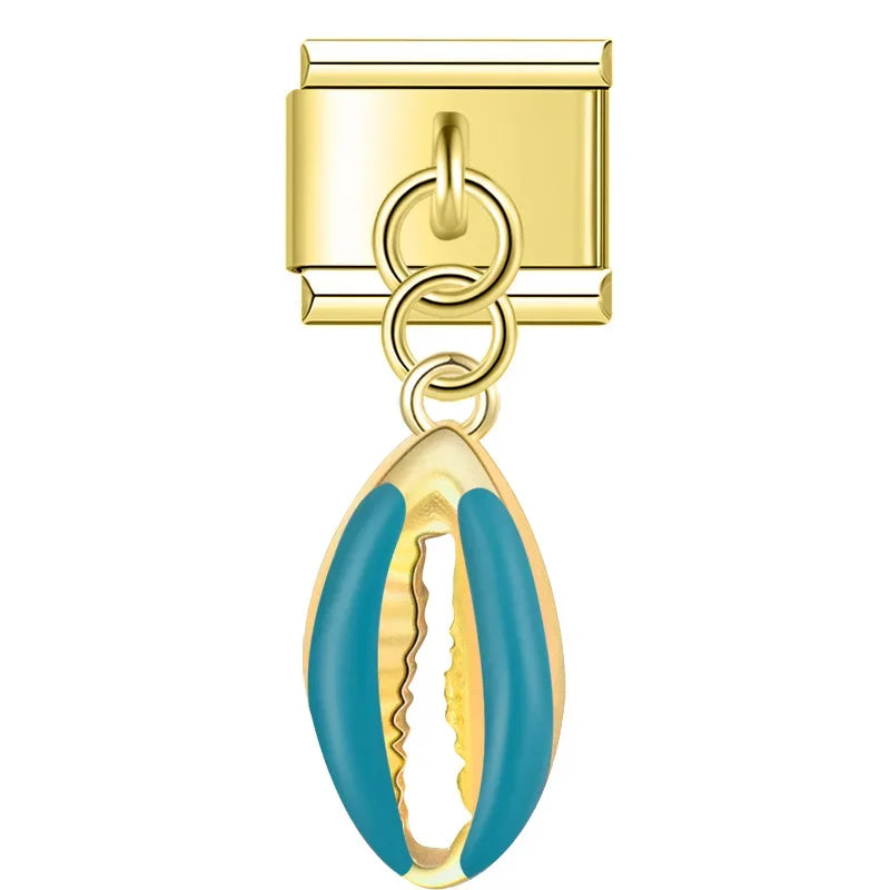 Ocean Shell - Gold Pendant Charm - Charmris
