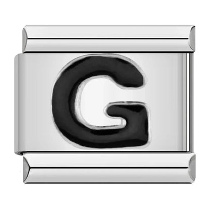Black Letter G - Silver Charm