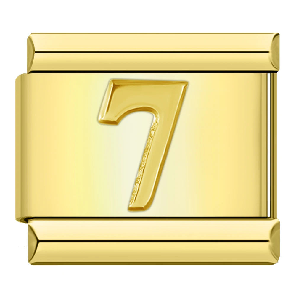 Golden Number 7 - Gold Charm - Charmris