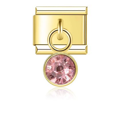 June Birthstone with CZ - Gold Pendant Charm - Charmris