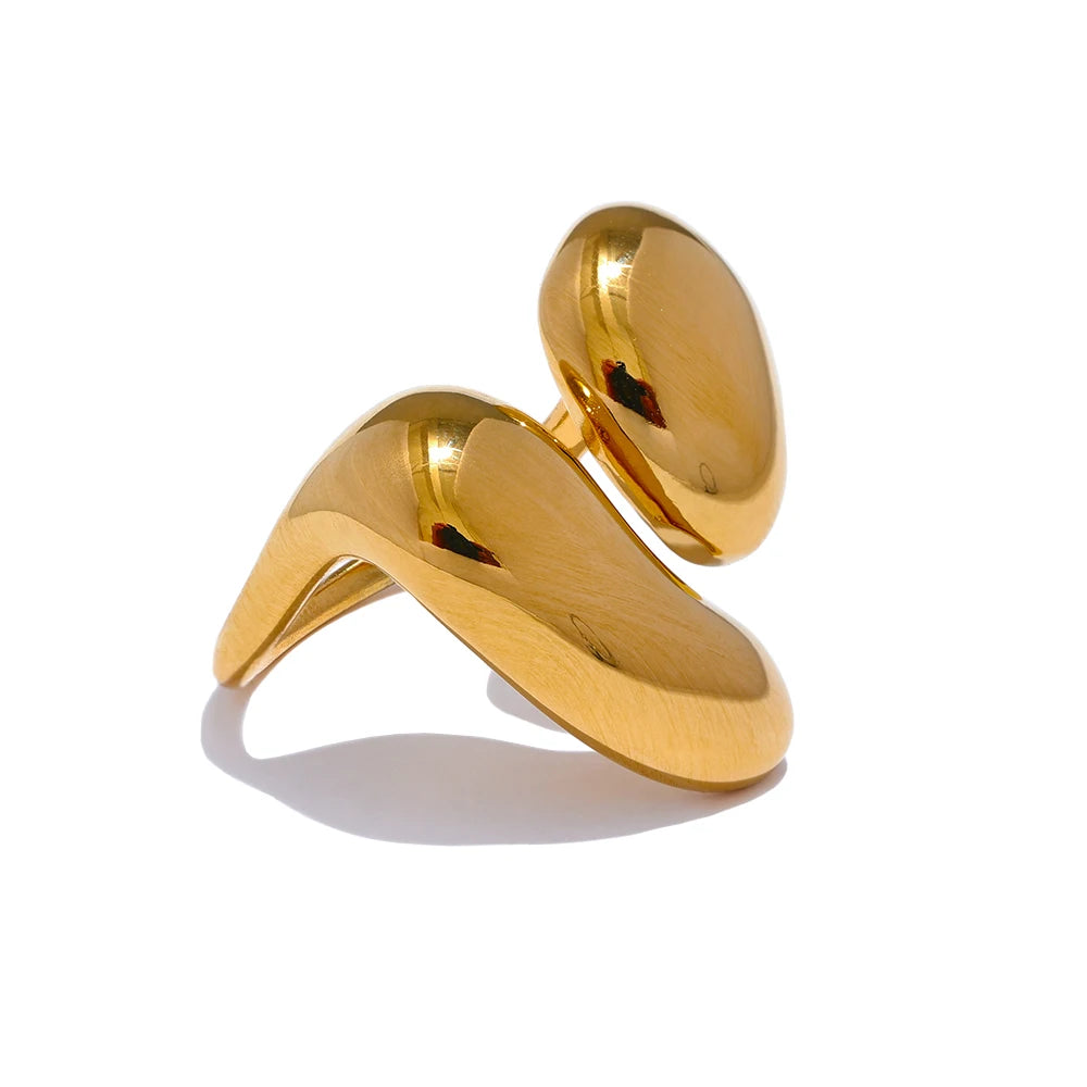 Liquid Twin Dome Open Ring