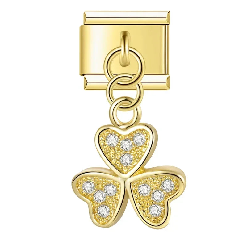 Golden Clover - Gold Pendant Charm - Charmris