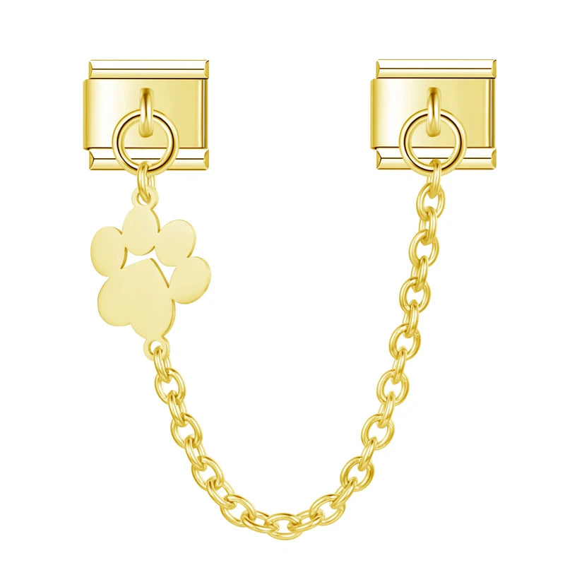 Pet Paw Chain Gold Charm - Charmris