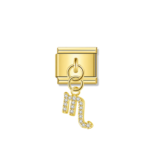 Scorpio with CZ – Gold Italian Pendant Charm – Italian charm by Italycharm