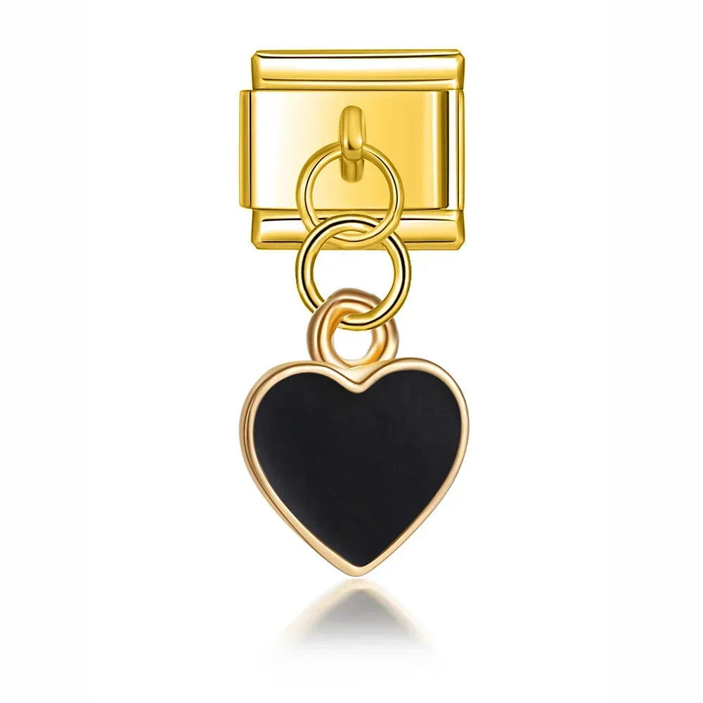 Black Heart - Gold Pendant Charm - Charmris