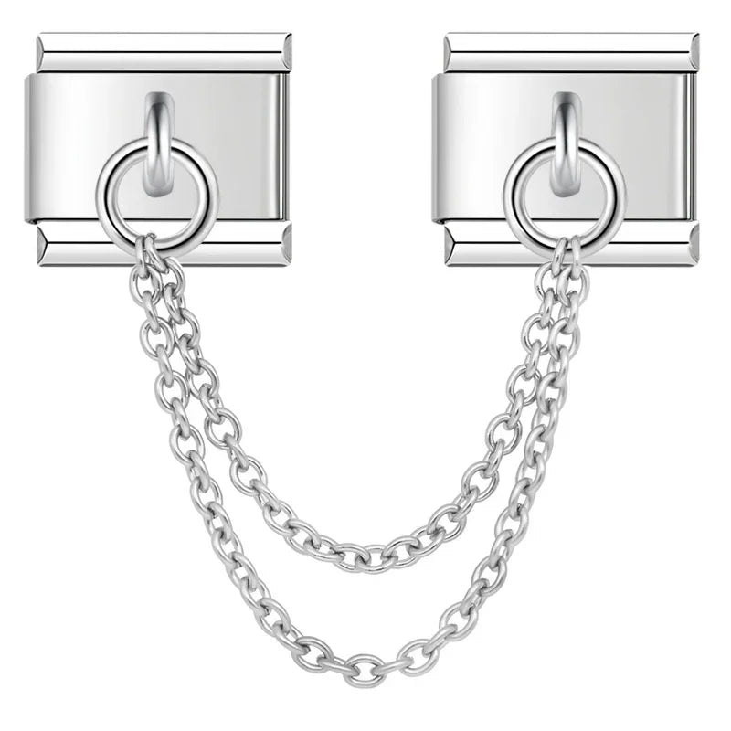 Double Layer - Double Silver Chain Charm - Charmris