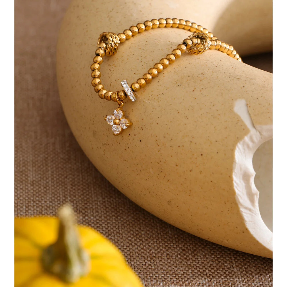 Wildflower Beaded Charm Bracelet