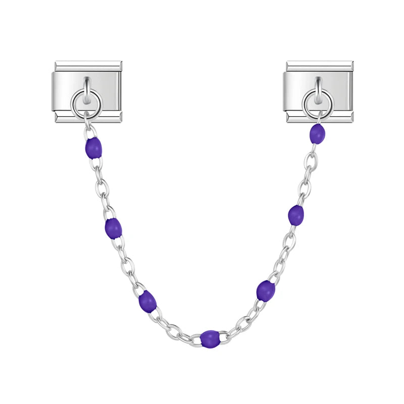 Indigo Bead with silver chain charm - Charmris