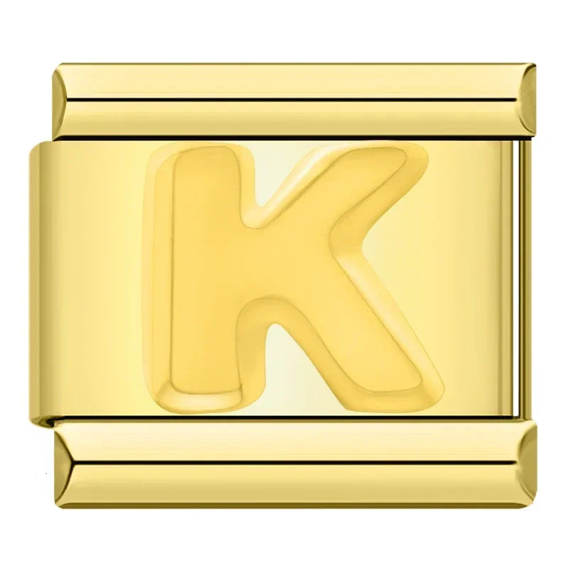 Golden Letter K - Gold Charm - Charmris