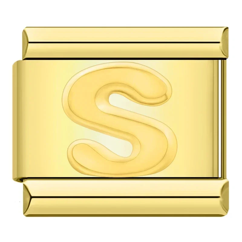 Golden Letter S - Gold Charm - Charmris