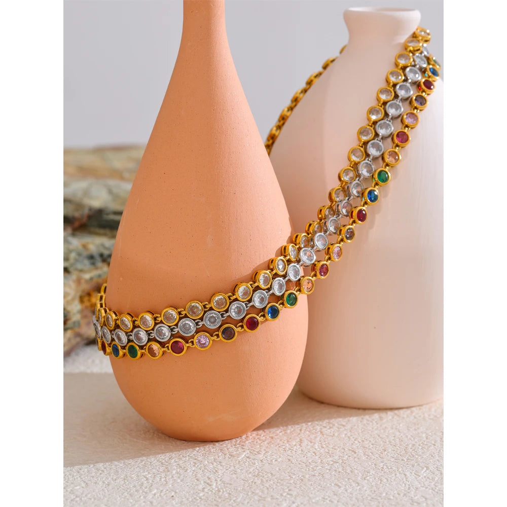 Rainbow Tennis Necklace