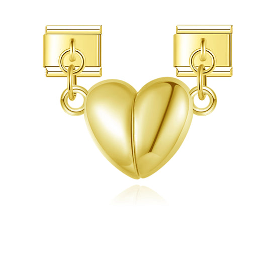 Bold Heart Duo - Gold Pendant Charm - Charmris