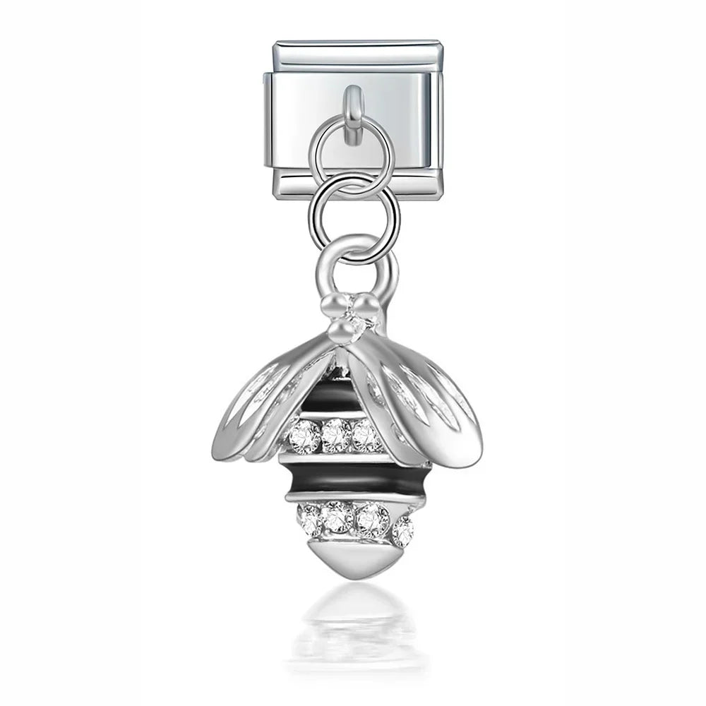 Buzz with CZ - Silver Pendant Charm - Charmris