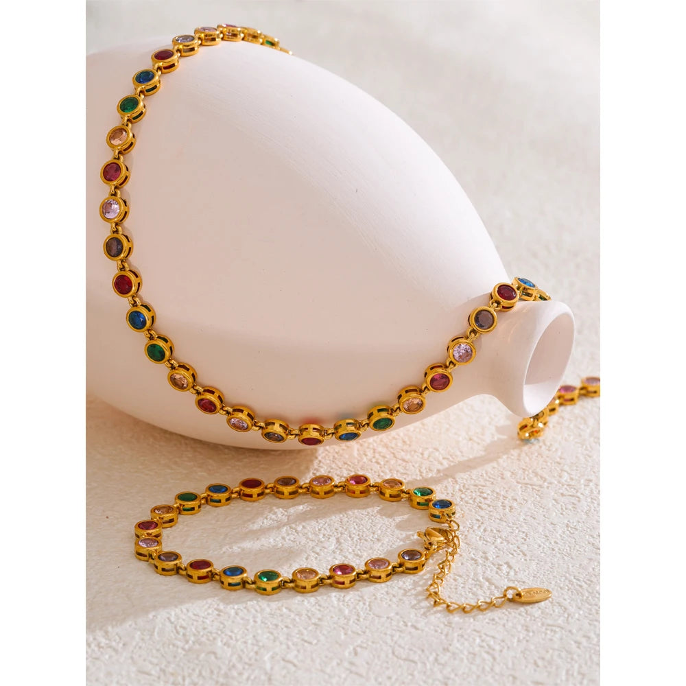 Rainbow Tennis Necklace