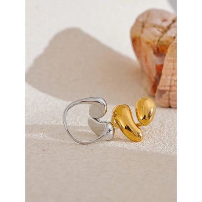 Liquid Twin Dome Open Ring