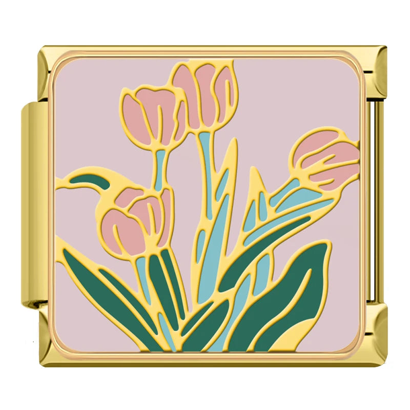 Spring Tulip Garden - Gold Charm - Charmris