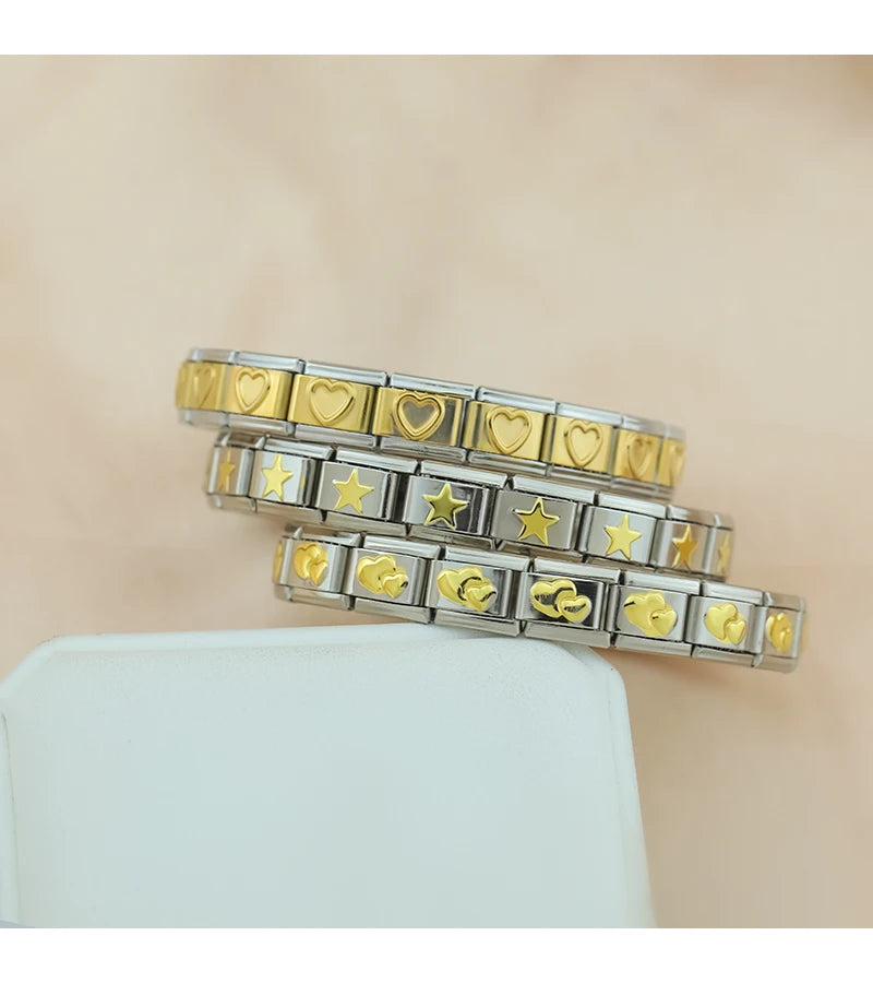 Classic Italian Bracelet with Stars - Charmris