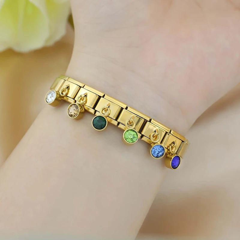 November Birthstone with CZ - Gold Pendant Charm - Charmris