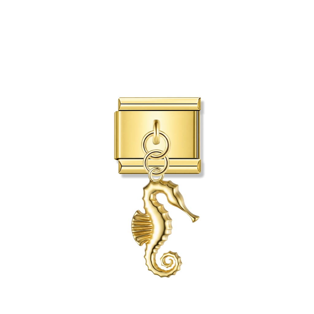 Seahorse – Gold Italian Pendant Charm
