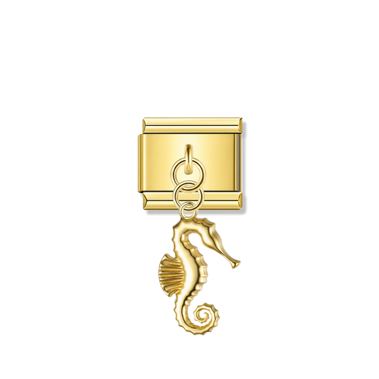 Seahorse – Gold Italian Pendant Charm – Italian charm by Italycharm