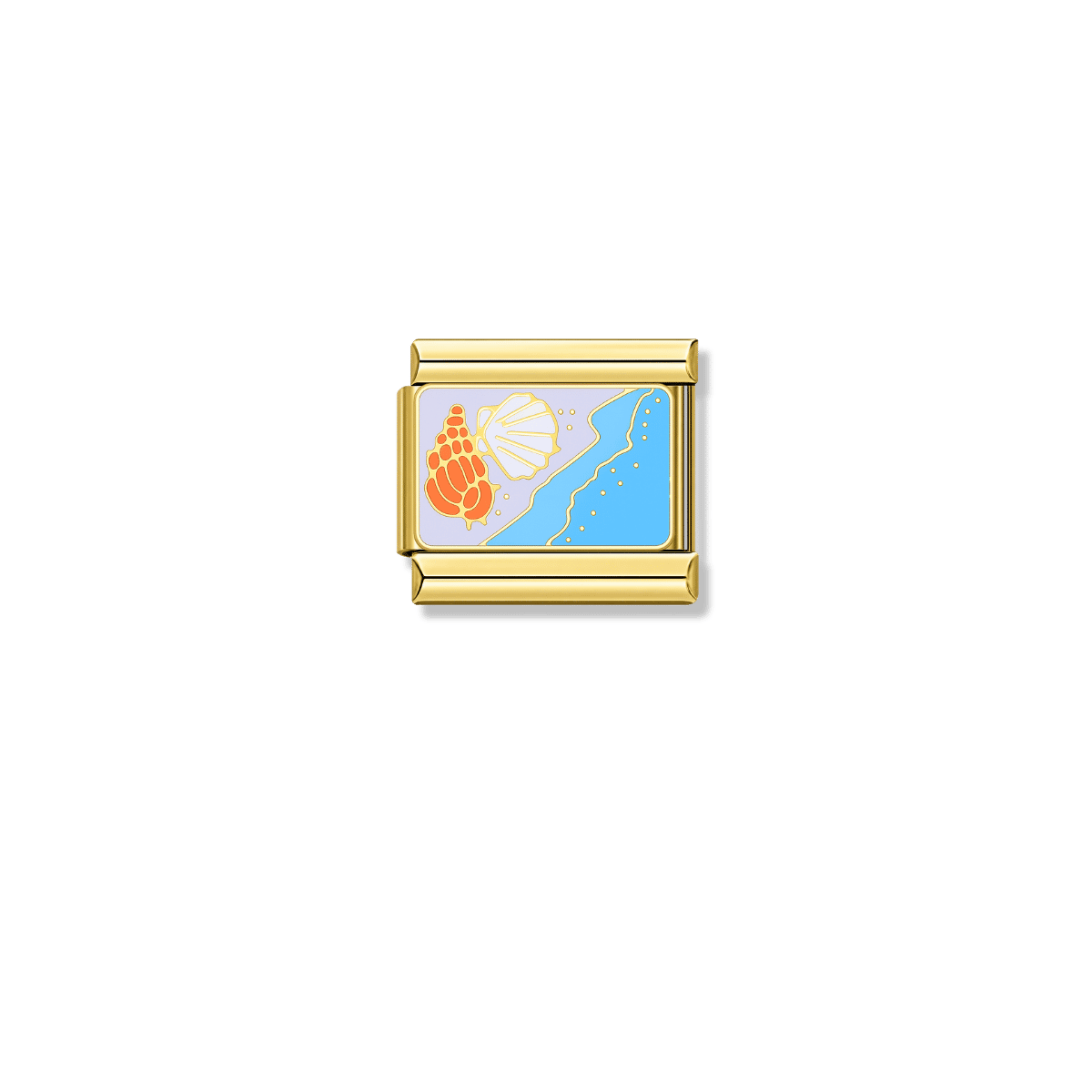 Seashore and Seashells – gold Italian charm by Italycharm