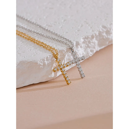 Heirloom Pavé Cross Pendant Necklace