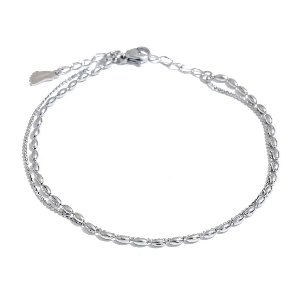 Coastal Double Beaded Anklet