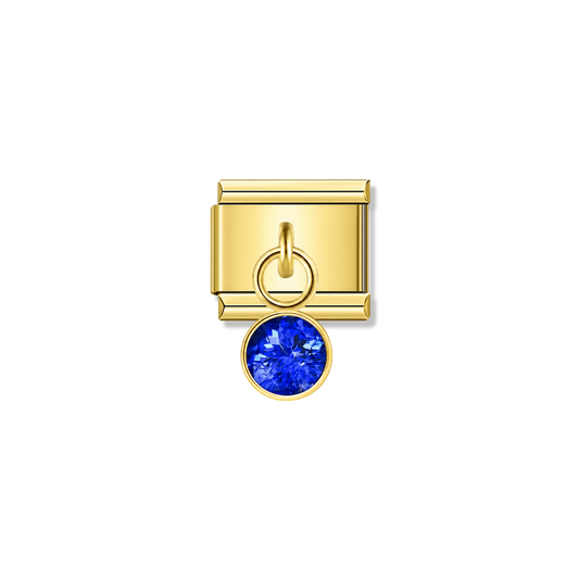 September Birthstone with CZ – gold Italian pendant charm by Italycharm